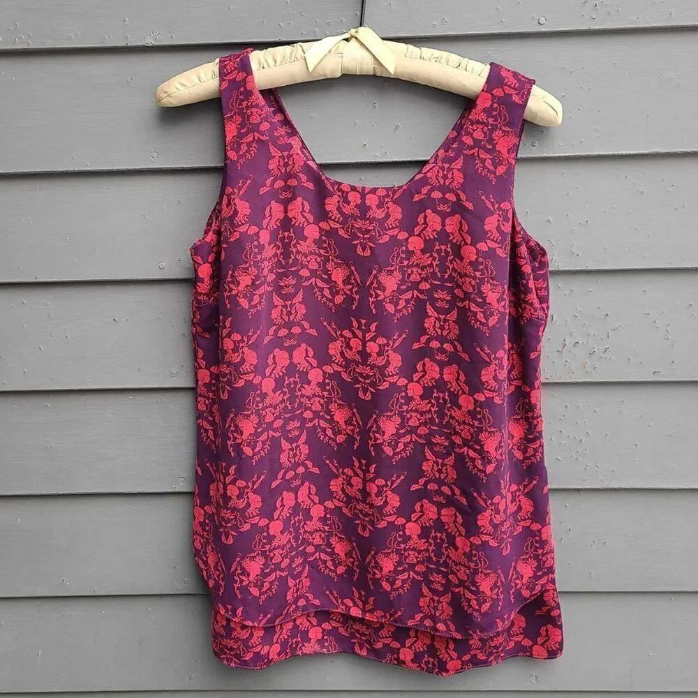 Cabi Cameo Maron Layer Split Back Top size Small